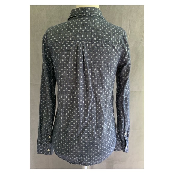 J. Crew Circle Print Chambray Popover Shirt Sz 0 - Picture 5 of 7